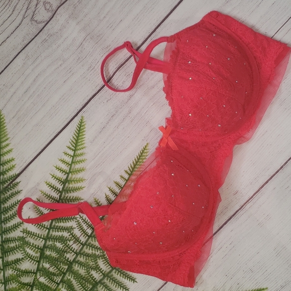 Victoria's Secret Dream Angels Rhinestone Balconet Bra  34DD 34E - Picture 5 of 8